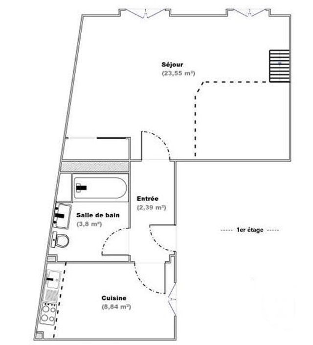 Appartement F1 &agrave; vendre - 1 pi&egrave;ce - 38,58 m2 - Brunoy - 91 - ILE-DE-FRANCE