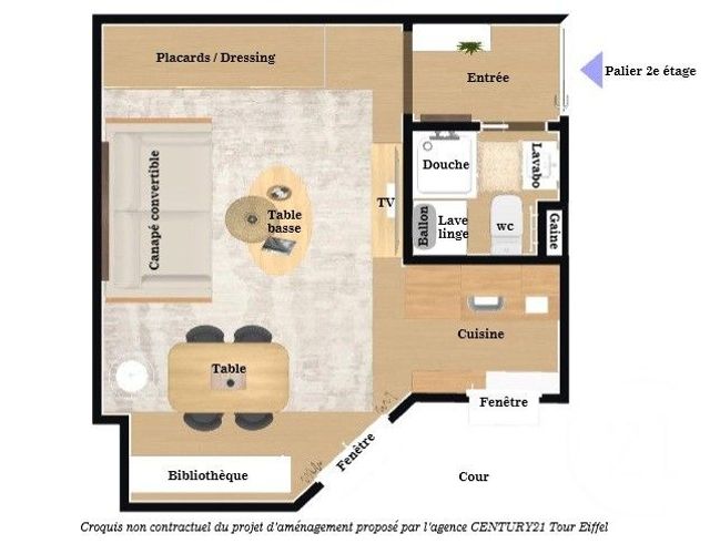 Appartement Studio &agrave; vendre - 1 pi&egrave;ce - 21,90 m2 - Paris - 75007 - ILE-DE-FRANCE