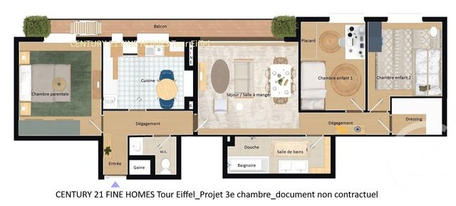Appartement &agrave; vendre - 4 pi&egrave;ces - 76,43 m2 - Paris - 75015 - ILE-DE-FRANCE