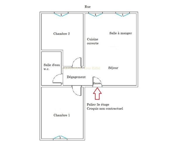 Appartement à vendre - 3 pièces - 44,63 m2 - Paris - 75007 - ILE-DE-FRANCE