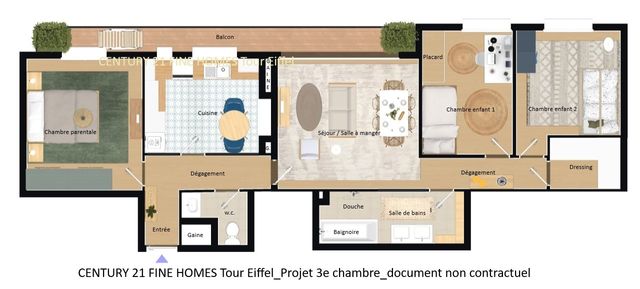 Appartement &agrave; vendre - 4 pi&egrave;ces - 76,43 m2 - Paris - 75015 - ILE-DE-FRANCE