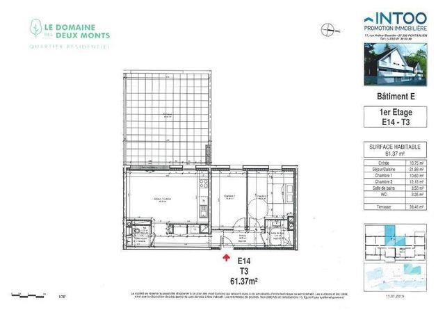 Appartement F3 à louer - 3 pièces - 61,37 m2 - Jougne - 25 - FRANCHE-COMTE