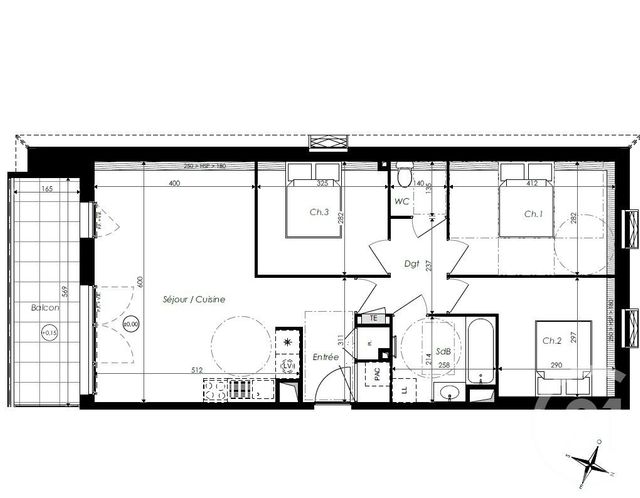 Appartement T3 &agrave; vendre - 3 pi&egrave;ces - 56,15 m2 - St Jean De Monts - 85 - PAYS-DE-LOIRE