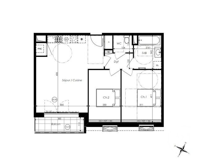 Appartement T3 &agrave; vendre - 3 pi&egrave;ces - 56,15 m2 - St Jean De Monts - 85 - PAYS-DE-LOIRE