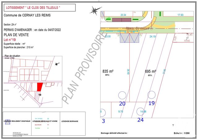 Terrain &agrave; vendre - 695 m2 - Cernay Les Reims - 51 - CHAMPAGNE-ARDENNE