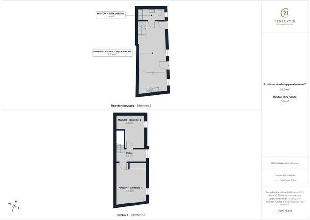 Appartement F3 &agrave; vendre - 3 pi&egrave;ces - 51,20 m2 - Auneau Bleury St Symphorien - 28 - CENTRE