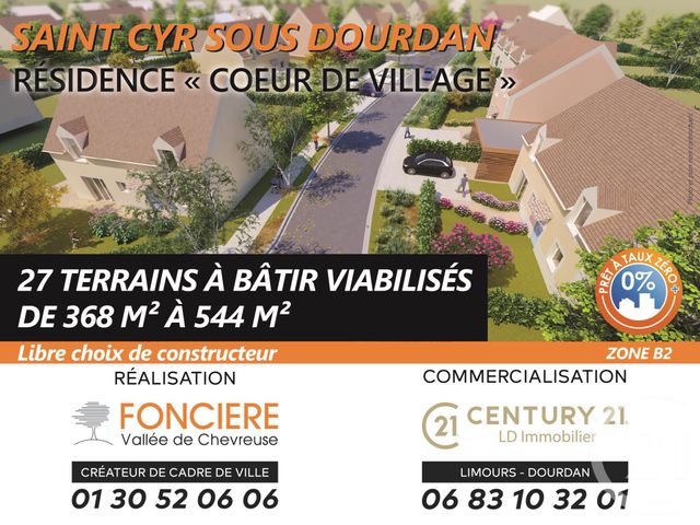 Terrain à vendre - 423 m2 - St Cyr Sous Dourdan - 91 - ILE-DE-FRANCE