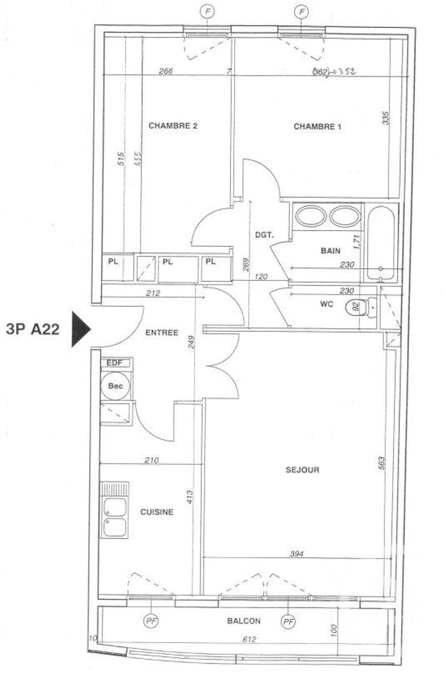 Appartement F3 &agrave; vendre - 3 pi&egrave;ces - 69,33 m2 - Courbevoie - 92 - ILE-DE-FRANCE