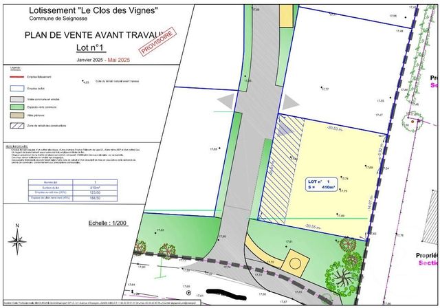 Terrain &agrave; vendre - 410 m2 - Seignosse - 40 - AQUITAINE
