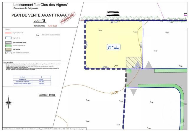 Terrain &agrave; vendre - 525 m2 - Seignosse - 40 - AQUITAINE