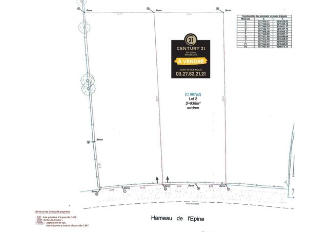 Terrain à vendre - 938 m2 - Solre Le Chateau - 59 - NORD-PAS-DE-CALAIS