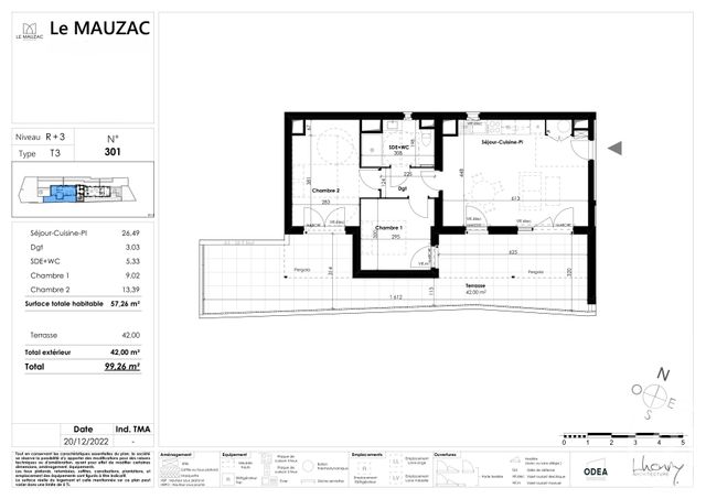 Appartement T3 &agrave; vendre - 3 pi&egrave;ces - 57,26 m2 - Castelnau Le Lez - 34 - LANGUEDOC-ROUSSILLON