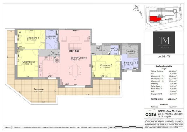 Appartement T4 &agrave; vendre - 4 pi&egrave;ces - 105,42 m2 - Montpellier - 34 - LANGUEDOC-ROUSSILLON