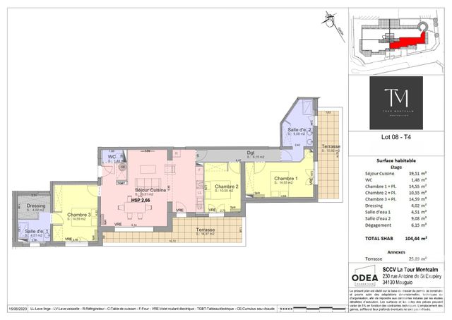 Appartement T4 &agrave; vendre - 4 pi&egrave;ces - 104,44 m2 - Montpellier - 34 - LANGUEDOC-ROUSSILLON