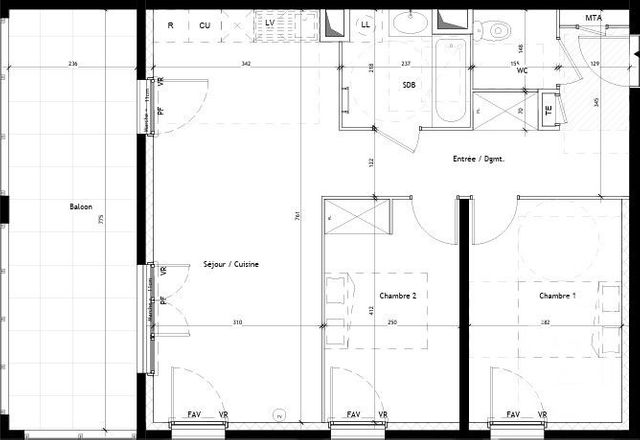 Appartement T3 &agrave; vendre - 3 pi&egrave;ces - 64 m2 - Castelnau Le Lez - 34 - LANGUEDOC-ROUSSILLON