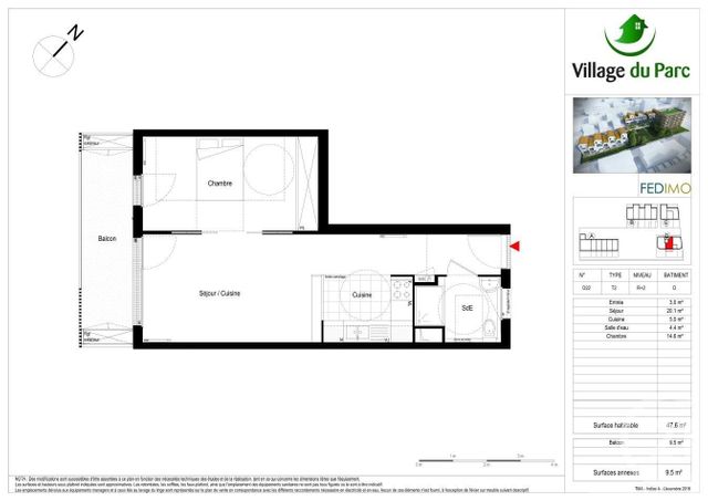 Appartement F2 &agrave; louer - 2 pi&egrave;ces - 47,60 m2 - Bretigny Sur Orge - 91 - ILE-DE-FRANCE