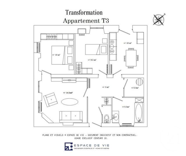 Appartement T2 à vendre - 2 pièces - 71,60 m2 - Aix Les Bains - 73 - RHONE-ALPES