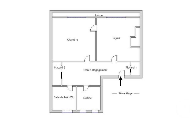 Appartement F2 &agrave; vendre - 2 pi&egrave;ces - 45 m2 - Paris - 75020 - ILE-DE-FRANCE