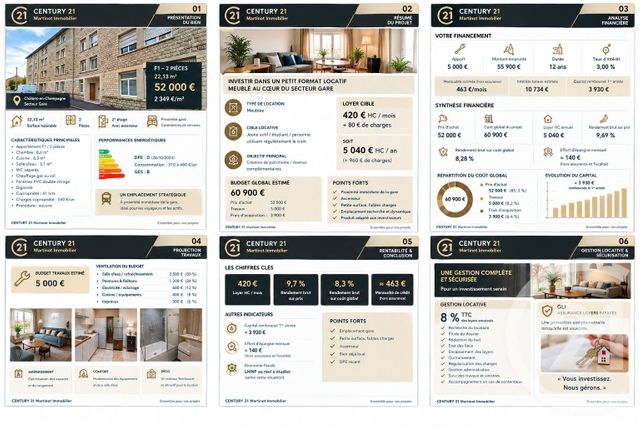 Appartement F1 &agrave; vendre - 2 pi&egrave;ces - 22,13 m2 - Chalons En Champagne - 51 - CHAMPAGNE-ARDENNE