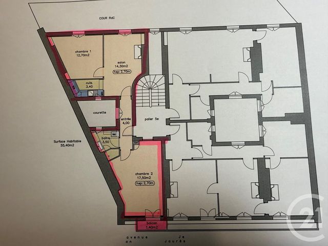 Appartement F3 &agrave; vendre - 3 pi&egrave;ces - 54,11 m2 - Paris - 75019 - ILE-DE-FRANCE