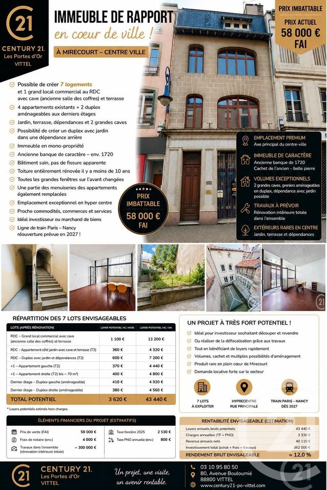 Immeuble à vendre MIRECOURT