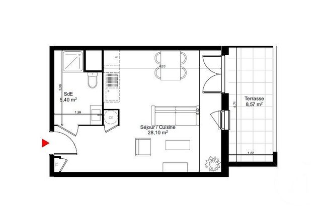 Appartement F1 &agrave; vendre - 1 pi&egrave;ce - 33,50 m2 - Oraison - 04 - PROVENCE-ALPES-COTE-D-AZUR