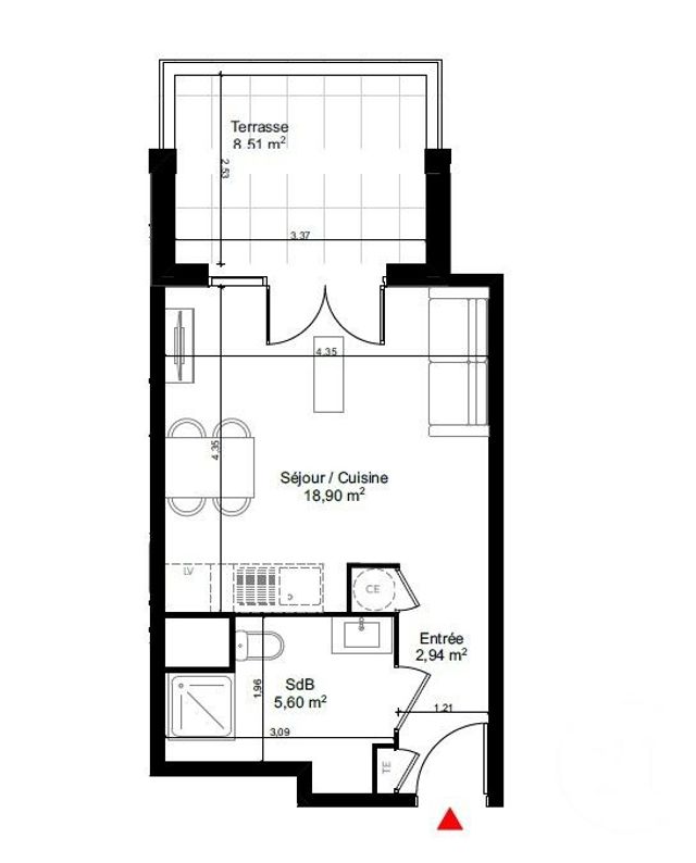 Appartement F1 &agrave; vendre - 1 pi&egrave;ce - 33,50 m2 - Oraison - 04 - PROVENCE-ALPES-COTE-D-AZUR
