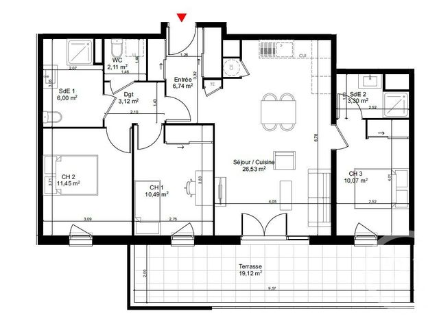 Appartement F4 &agrave; vendre - 4 pi&egrave;ces - 100,61 m2 - Oraison - 04 - PROVENCE-ALPES-COTE-D-AZUR