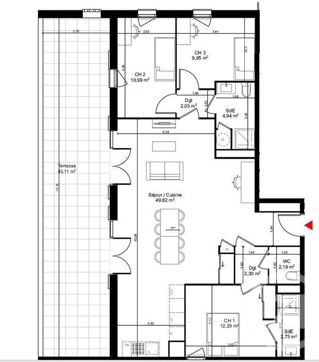 Appartement F4 &agrave; vendre - 4 pi&egrave;ces - 100,61 m2 - Oraison - 04 - PROVENCE-ALPES-COTE-D-AZUR