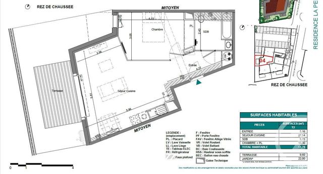 Appartement T2 &agrave; vendre - 2 pi&egrave;ces - 45,58 m2 - Mimizan - 40 - AQUITAINE