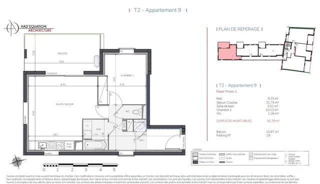 Appartement F2 &agrave; vendre - 3 pi&egrave;ces - 45,78 m2 - Mimizan - 40 - AQUITAINE