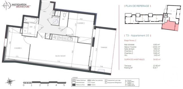 Appartement F3 &agrave; vendre - 3 pi&egrave;ces - 54,60 m2 - Mimizan - 40 - AQUITAINE