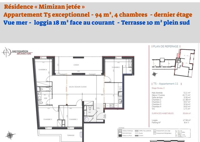 Appartement F5 &agrave; vendre - 5 pi&egrave;ces - 93,64 m2 - Mimizan - 40 - AQUITAINE