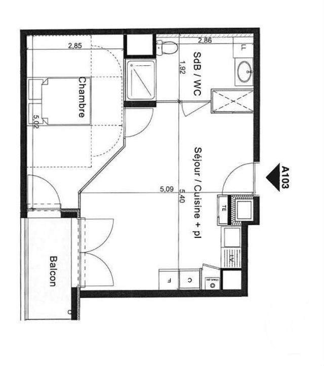 Appartement F2 &agrave; vendre - 2 pi&egrave;ces - 42,19 m2 - Dammartin En Goele - 77 - ILE-DE-FRANCE