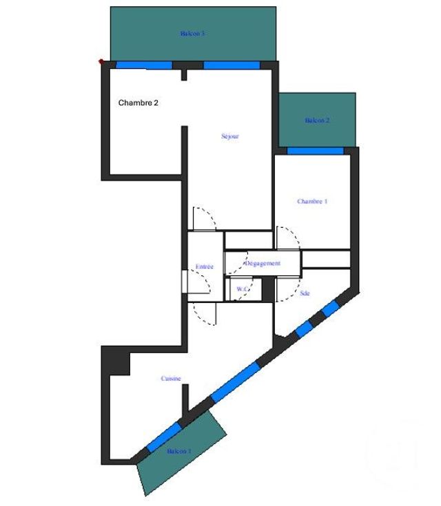 Appartement F3 &agrave; vendre - 3 pi&egrave;ces - 64,10 m2 - Nice - 06 - PROVENCE-ALPES-COTE-D-AZUR