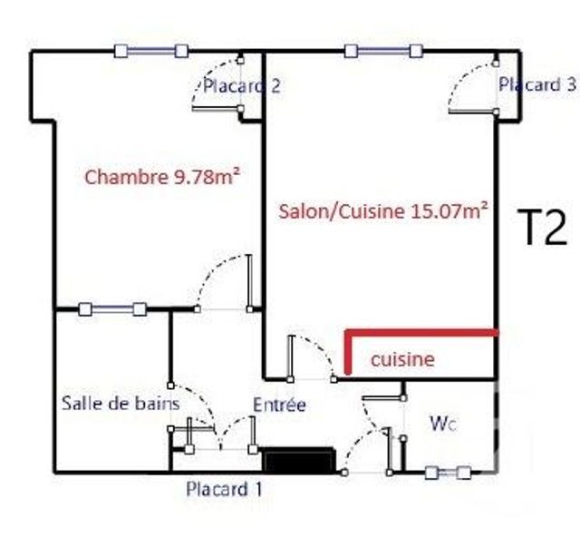 Appartement T1 &agrave; vendre - 1 pi&egrave;ce - 36,08 m2 - Grenoble - 38 - RHONE-ALPES