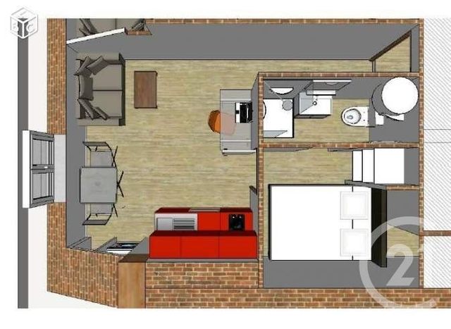 Appartement T1 &agrave; louer - 1 pi&egrave;ce - 20,09 m2 - Grenoble - 38 - RHONE-ALPES