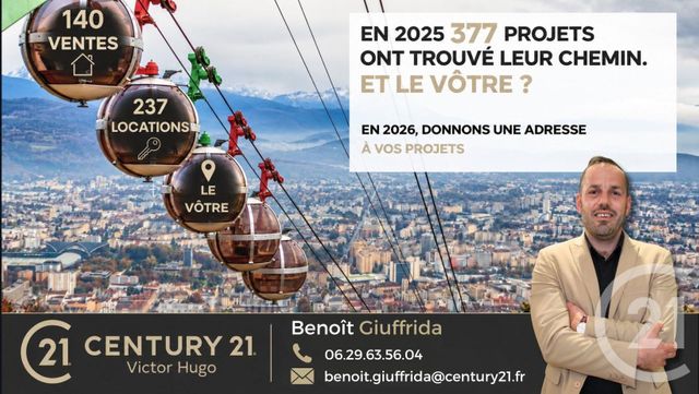 Appartement F3 &agrave; vendre - 3 pi&egrave;ces - 53,97 m2 - Grenoble - 38 - RHONE-ALPES