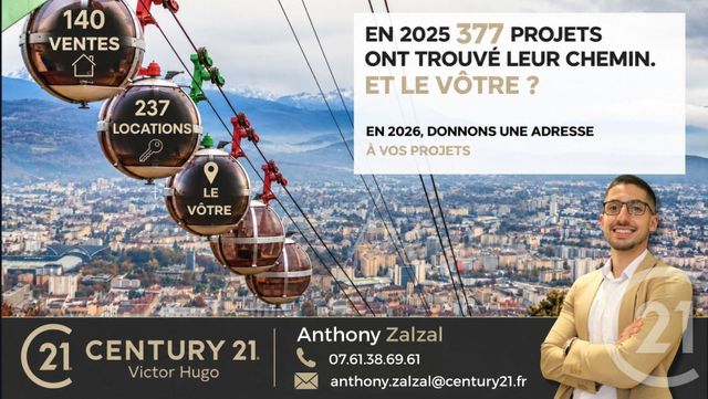 Appartement F3 &agrave; vendre - 3 pi&egrave;ces - 52 m2 - Grenoble - 38 - RHONE-ALPES