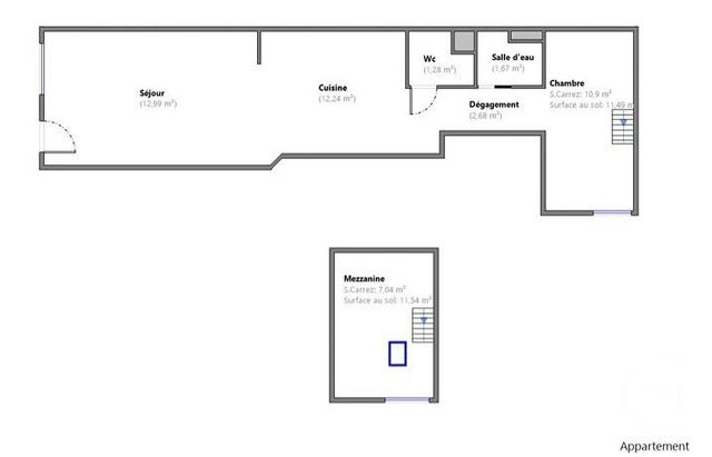 Appartement F2 &agrave; vendre - 2 pi&egrave;ces - 48,80 m2 - Pantin - 93 - ILE-DE-FRANCE