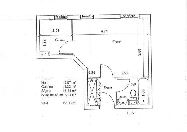 Appartement F1 &agrave; vendre - 1 pi&egrave;ce - 27,06 m2 - Pantin - 93 - ILE-DE-FRANCE
