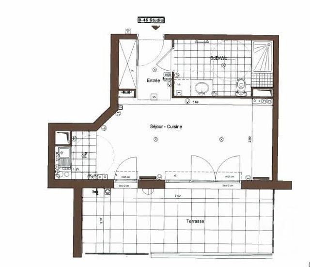 Appartement F1 &agrave; louer - 1 pi&egrave;ce - 32,39 m2 - Antony - 92 - ILE-DE-FRANCE