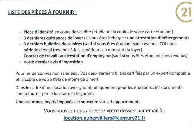 Appartement F2 &agrave; louer - 2 pi&egrave;ces - 34,09 m2 - Aubervilliers - 93 - ILE-DE-FRANCE
