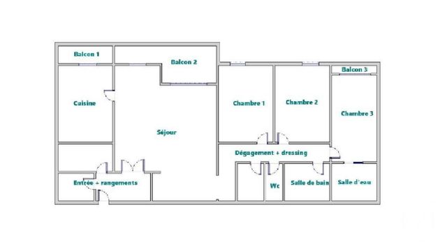 Appartement T5 &agrave; louer - 4 pi&egrave;ces - 97,78 m2 - Aubagne - 13 - PROVENCE-ALPES-COTE-D-AZUR