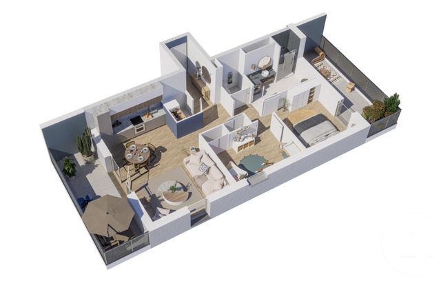 Appartement F3 à vendre - 3 pièces - 68,48 m2 - Cholet - 49 - PAYS-DE-LOIRE