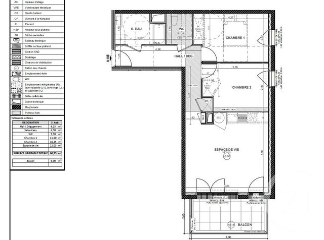 Appartement T3 &agrave; vendre - 3 pi&egrave;ces - 60,75 m2 - Cholet - 49 - PAYS-DE-LOIRE