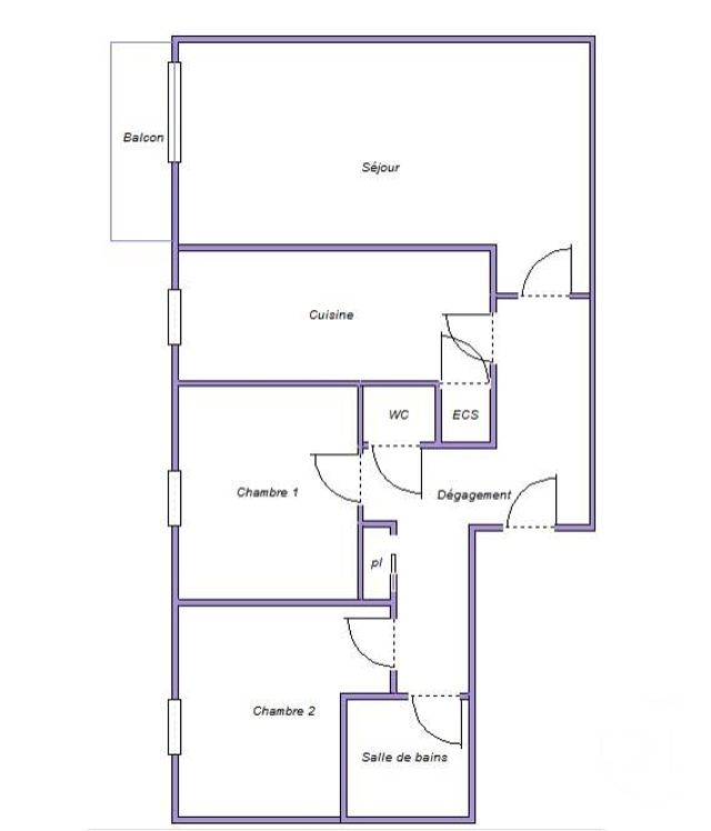Appartement F3 à vendre - 3 pièces - 63 m2 - Le Havre - 76 - HAUTE-NORMANDIE