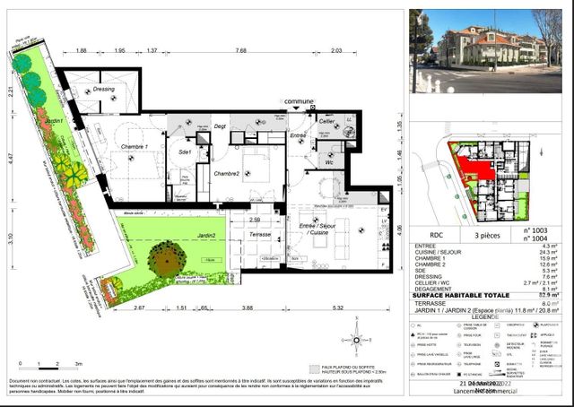 Appartement T3 &agrave; vendre - 3 pi&egrave;ces - 82,90 m2 - Arcachon - 33 - AQUITAINE