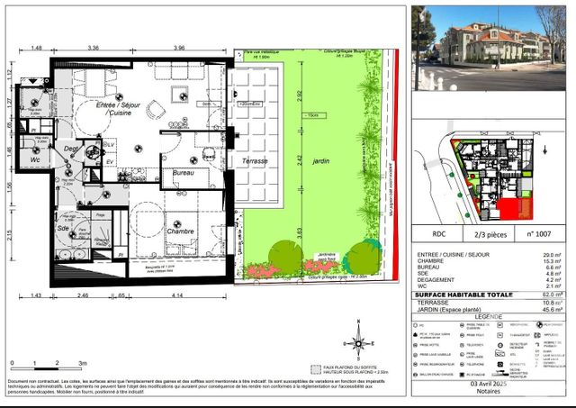 Appartement T3 &agrave; vendre - 3 pi&egrave;ces - 62 m2 - Arcachon - 33 - AQUITAINE