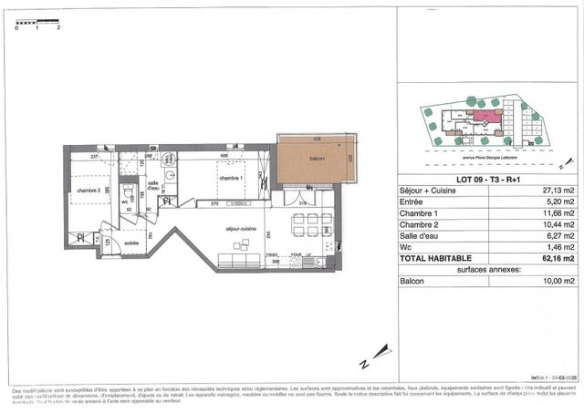 Appartement T3 &agrave; vendre - 3 pi&egrave;ces - 62,16 m2 - Biscarrosse - 40 - AQUITAINE